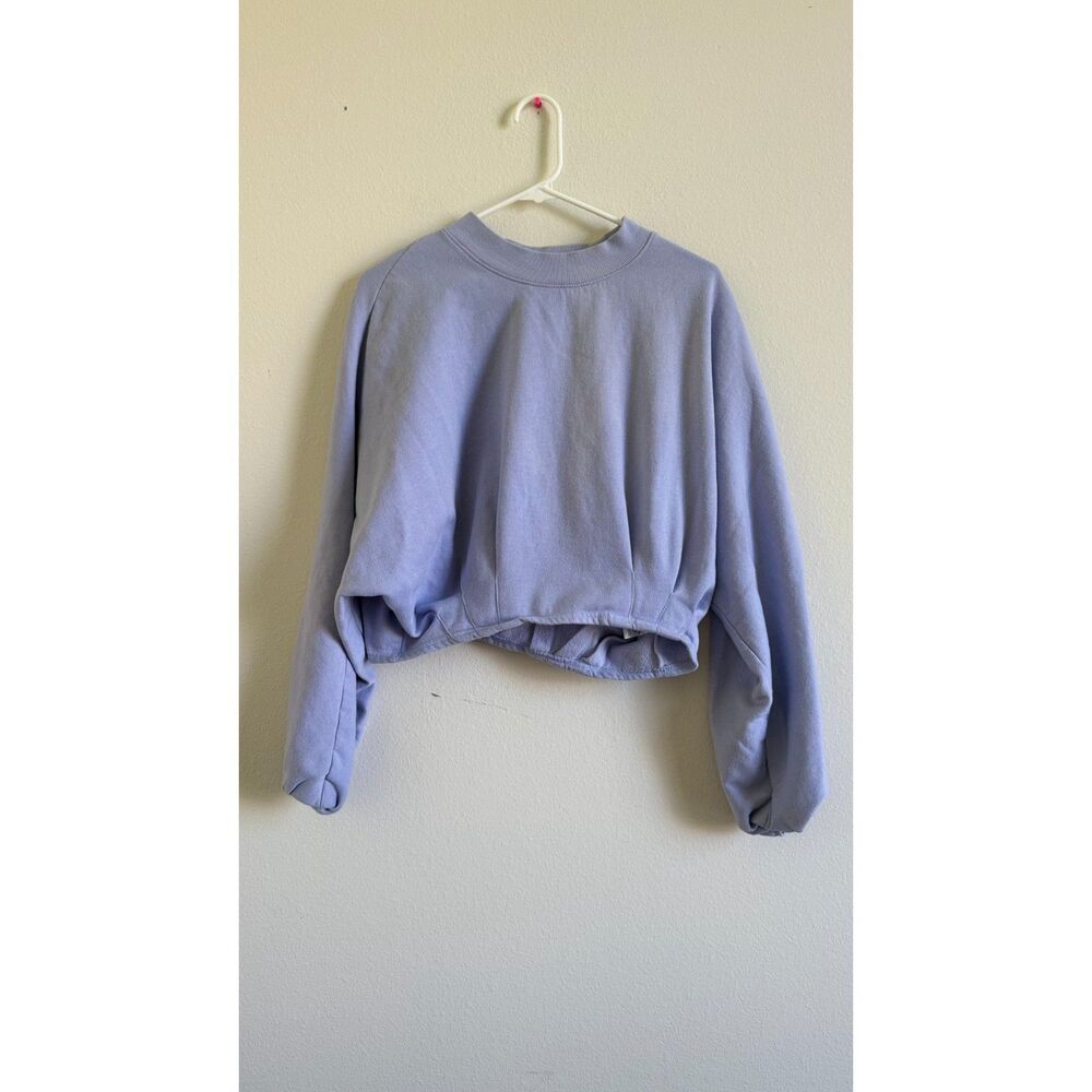 Z Supply Cropped Sweatshirt Women's Medium Lavender Purple Crewneck Pullover